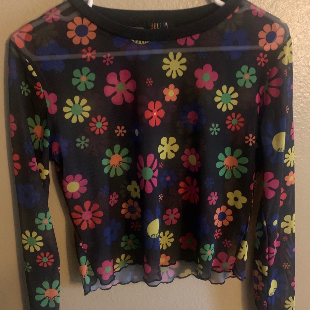 dahlias x dolls kill mesh flower top